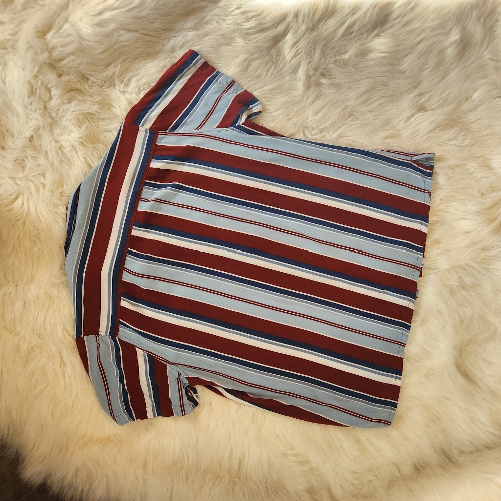 Mens Stripe Short Sleeve Button Up Shirt (Size M) - Picture 10 of 12